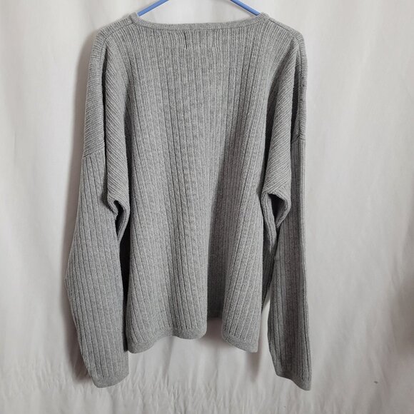 High Sierra Gray Knit 2-button Sweater Ramie Cotton XXL Men's front zip pocket - Picture 2 of 7